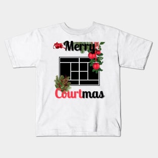 Merry Courtmas Christmas Tennis Kids T-Shirt